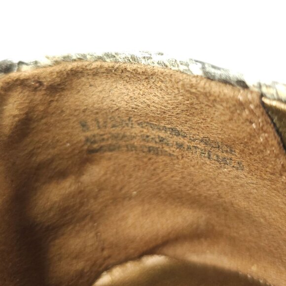 Libby Edelman Snakeskin Print Flats Women 8.5 M Golden Bronze Bow Toe Rhinestone - Picture 8 of 16